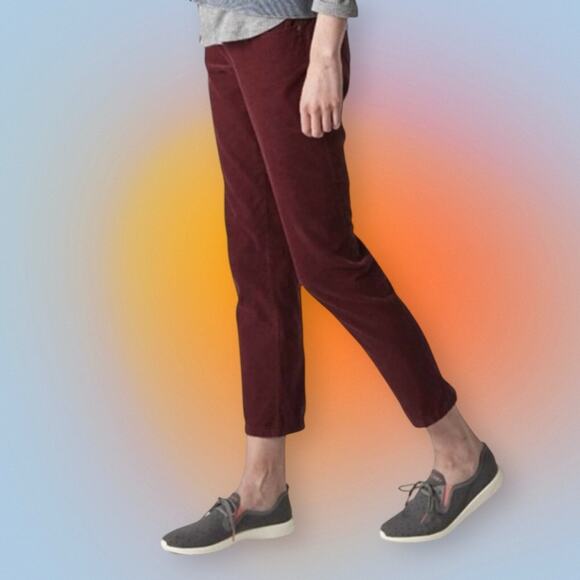 SPERRY Womens 27 Maroon Corduroy Pants NEW - Picture 1 of 6
